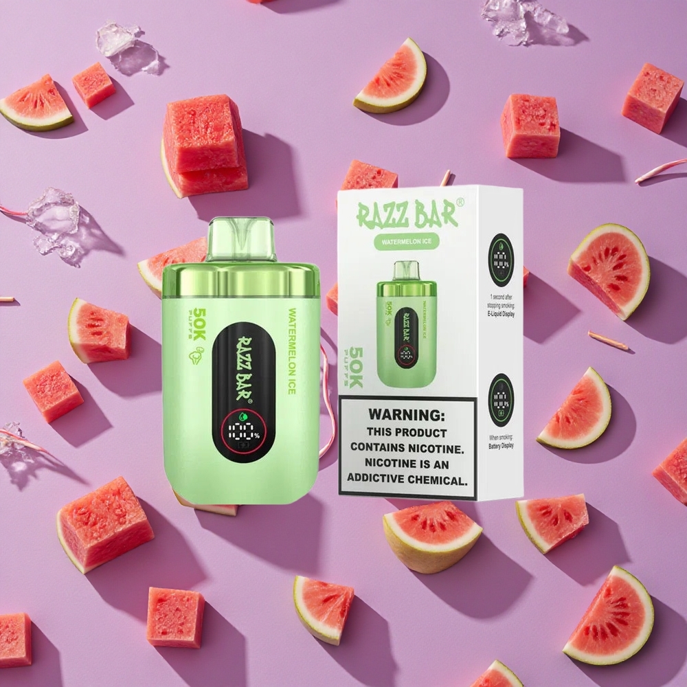 Watermelon Ice Razz Bar 50K Puffs Disposable Vape with Mesh Coil & Type-C Rechargeable New Zealand wholesalers