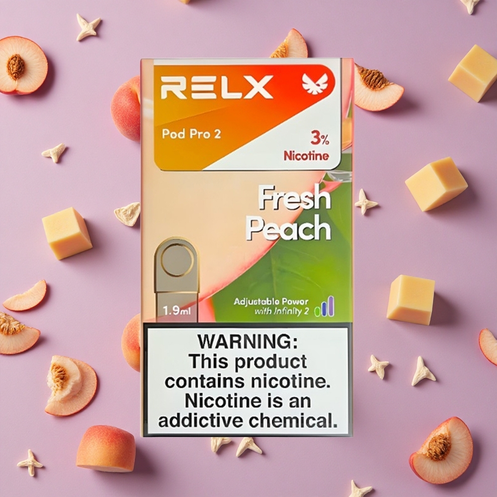 Fresh Peach RELX Pod Pro 2 600 Puffs 3% Nicotine New Zealand Wholesalers