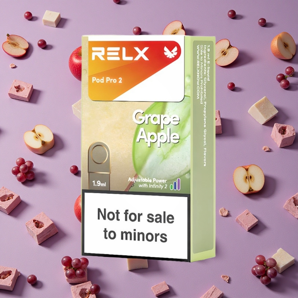Grape Apple RELX Pod Pro 2 600 Puffs Zero Nicotine New Zealand wholesalers