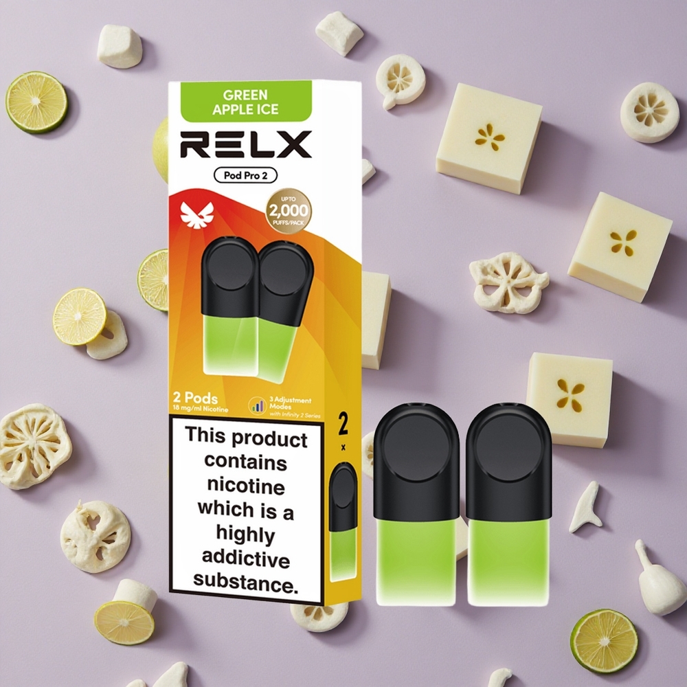 Green Apple Ice RELX Pod Pro 2 600 Puffs 1.9ml New Zealand wholesalers