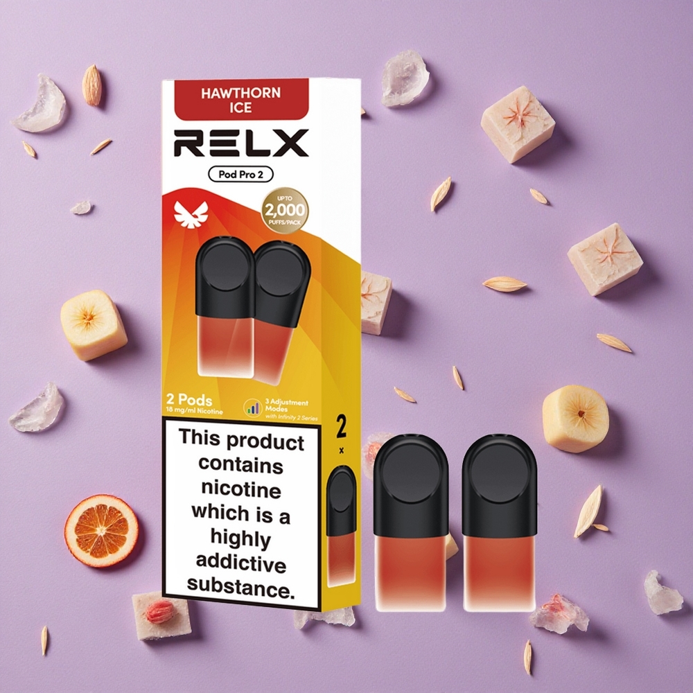 Hawthorn Ice RELX Pod Pro 2 600 Puffs 1.8% Nicotine New Zealand wholesalers