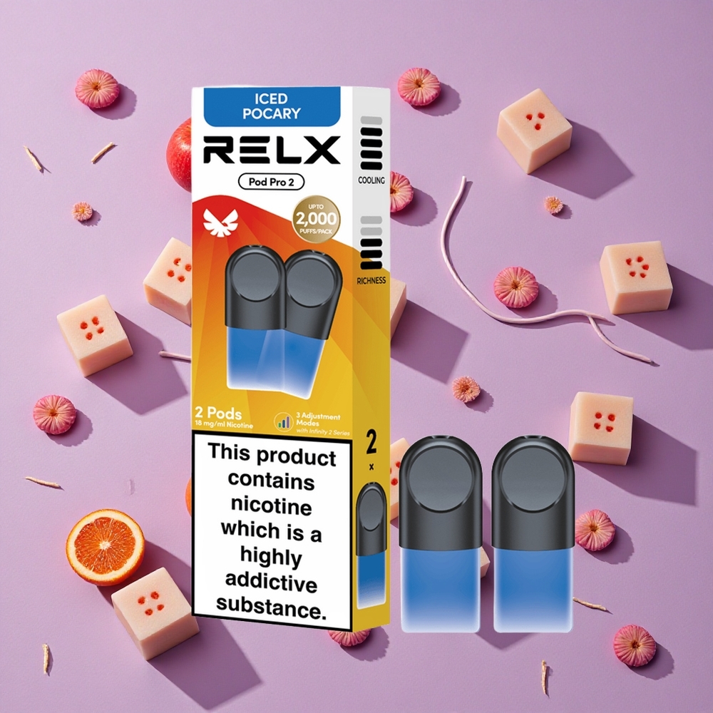 Iced Pocary RELX Pod Pro 2 600 Puffs 1.8% Nicotine New Zealand Wholesalers