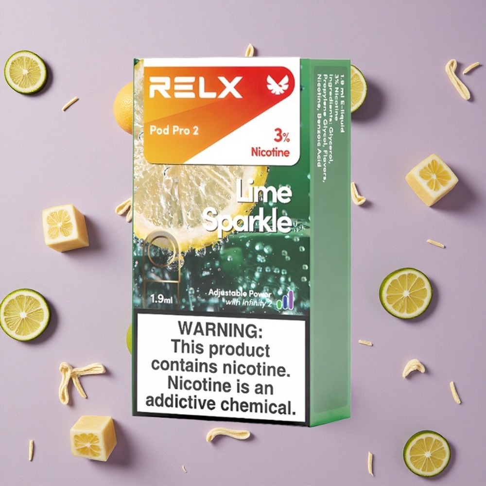 Lime Sparkle RELX Pod Pro 2 600 Puffs 3% Nicotine New Zealand wholesalers