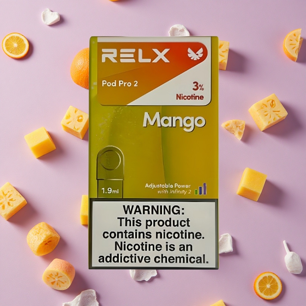 Mango Ice RELX Pod Pro 2 600 Puffs 3% Nicotine New Zealand wholesalers