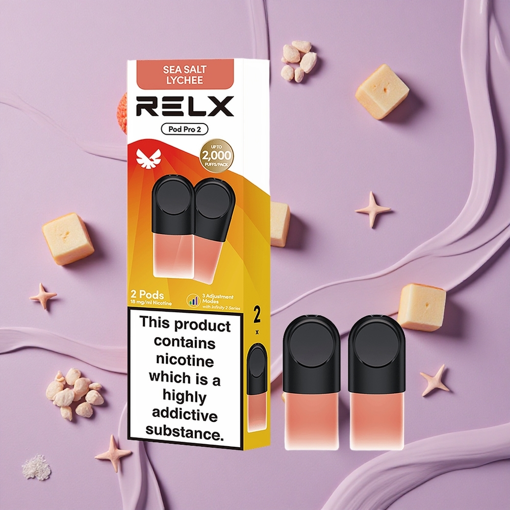 Sea Salt Lychee RELX Pod Pro 2 600 Puffs 1.8% Nicotine New Zealand wholesalers