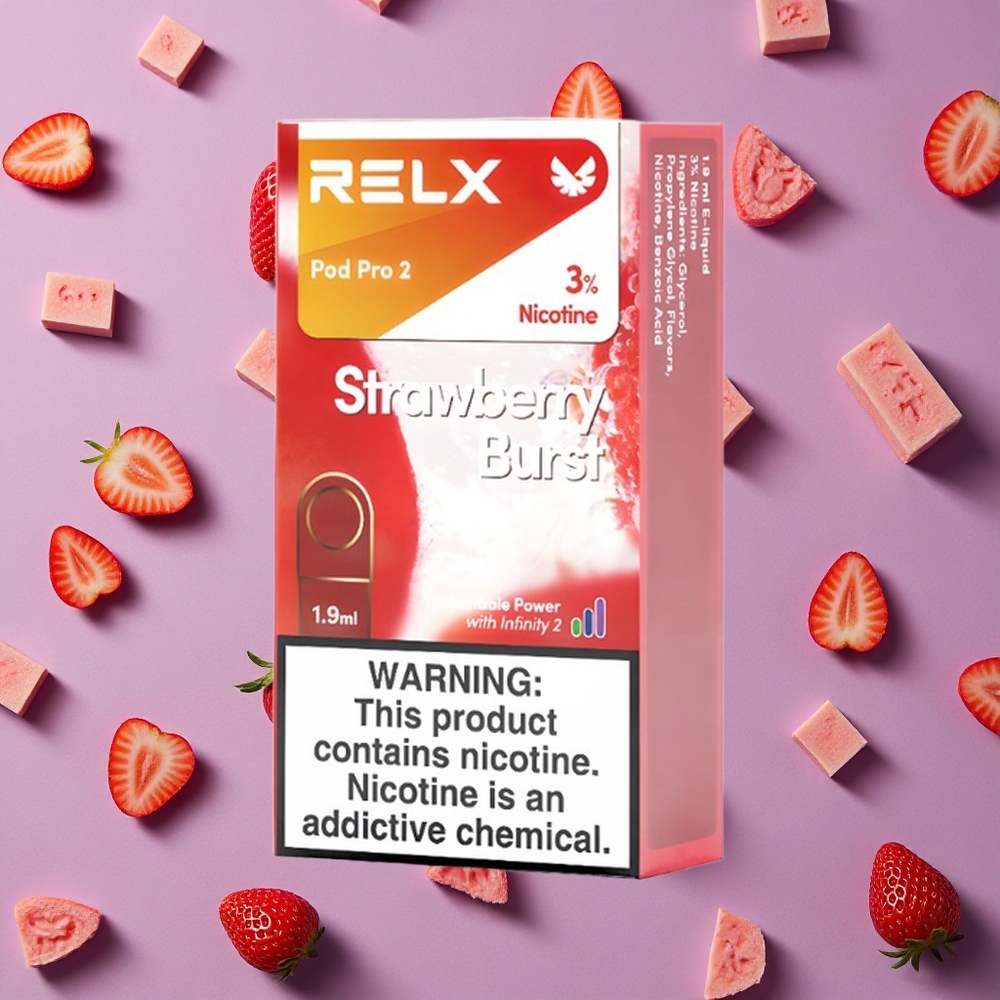 Strawberry Burst RELX Pod Pro 2 600 Puffs 3% Nicotine New Zealand wholesalers