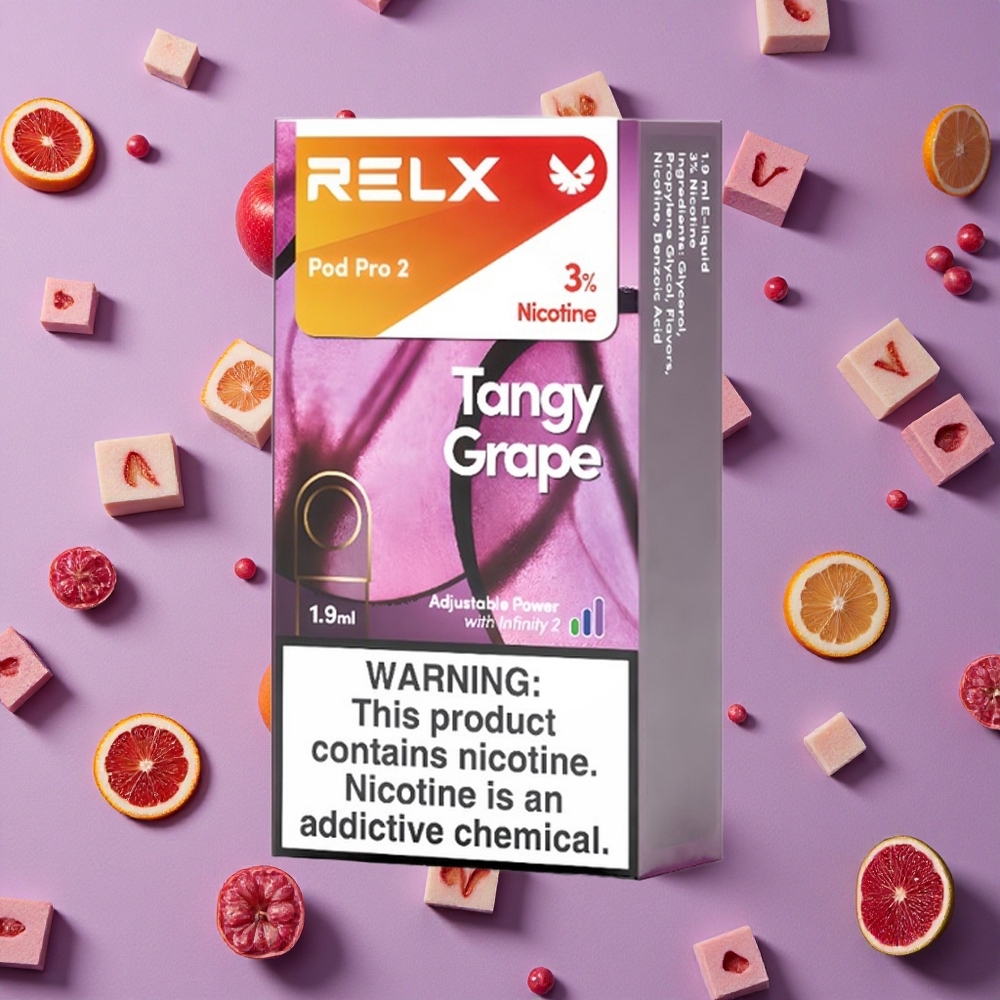 Tangy Grape RELX Pod Pro 2 600 Puffs 3% Nicotine New Zealand wholesalers