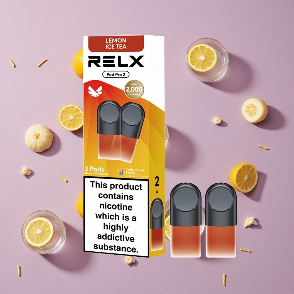 Tea-Lemon Ice RELX Pod Pro 2 600 Puffs 1.8% Nicotine New Zealand wholesalers
