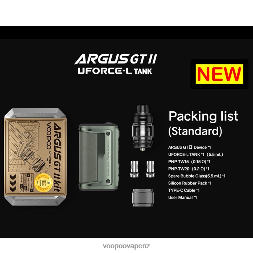 VOOPOO ARGUS GT II Tank Kit Graphite - VOOPOO vape pod T8J6V1