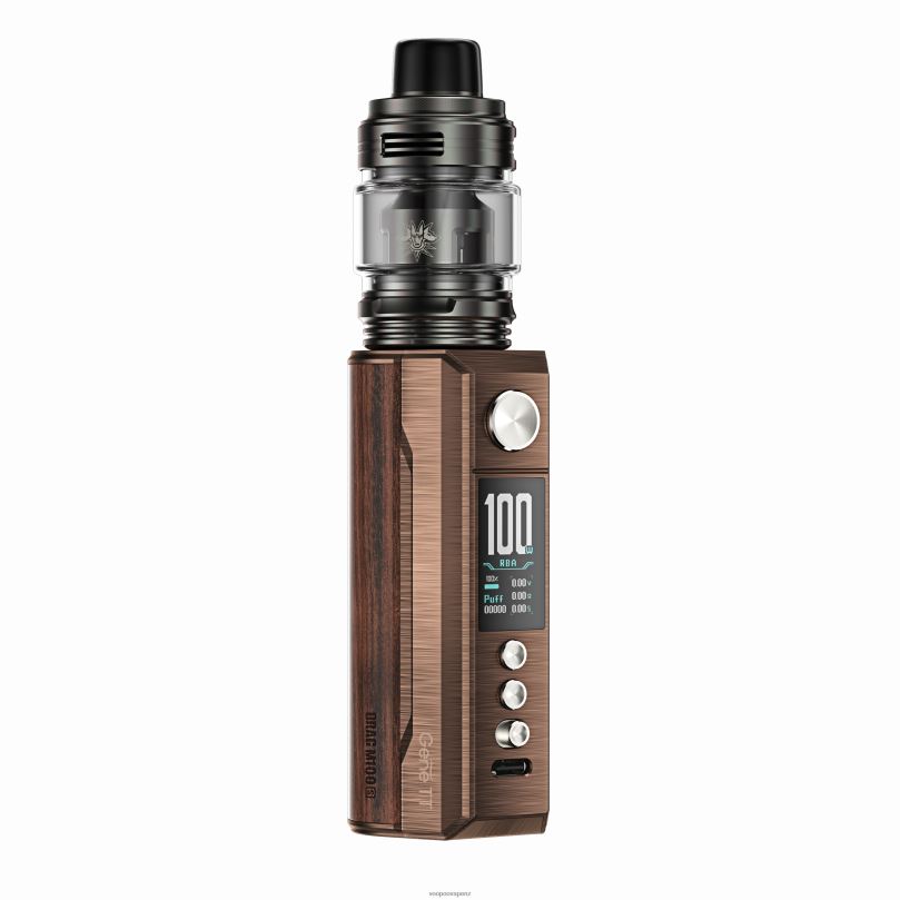 VOOPOO DRAG M100S Mod Device Antique Brass & Padauk - VOOPOO drag NZ T8J6V275
