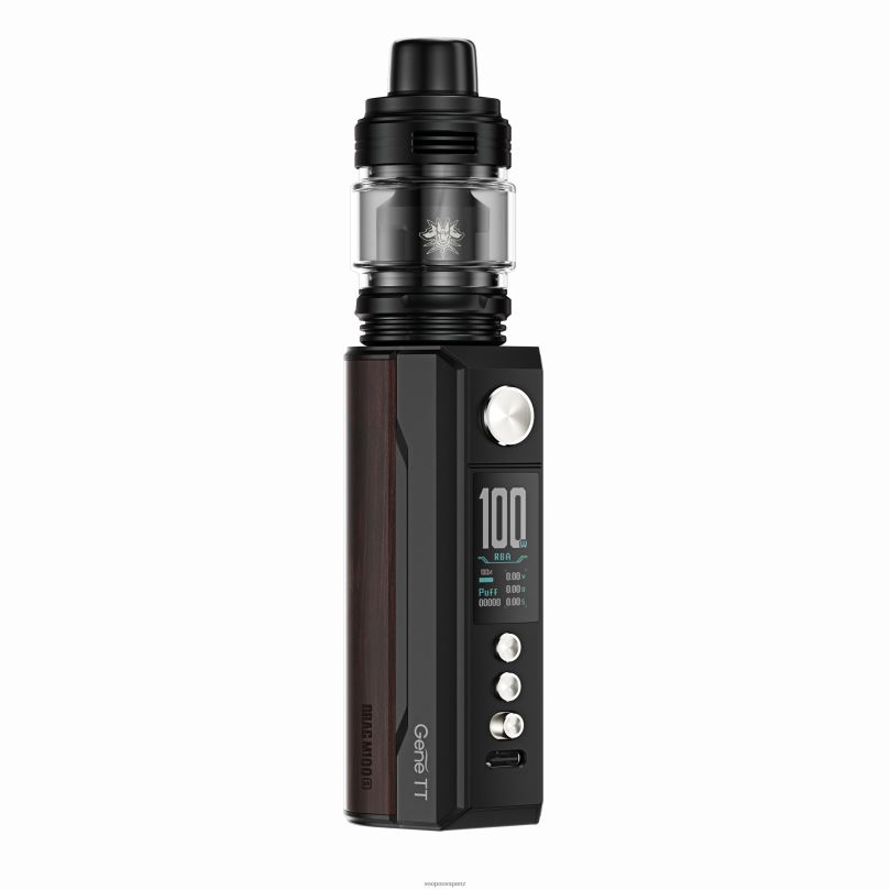 VOOPOO DRAG M100S Mod Device Black & Darkwood - VOOPOO vape NZ T8J6V274